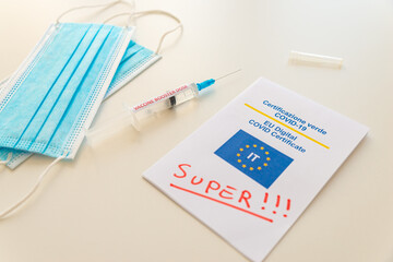 Covid Green Pass with text 