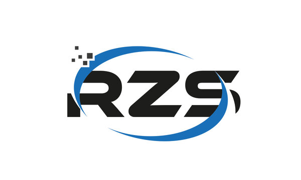 dots or points letter RZS technology logo designs concept vector Template Element