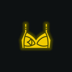 Bra yellow glowing neon icon