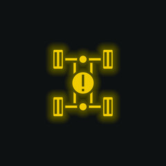 Obraz premium Breaking yellow glowing neon icon