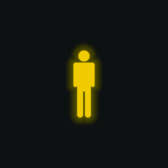 Basic Silhouette yellow glowing neon icon