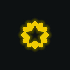 Award yellow glowing neon icon