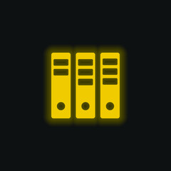 Archives yellow glowing neon icon