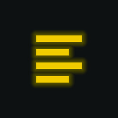 Obraz premium Align Left yellow glowing neon icon
