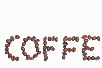 Coffee beans on white background coffe