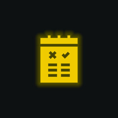 Advantages yellow glowing neon icon