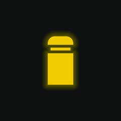Bollard yellow glowing neon icon