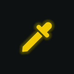 Black Dropper yellow glowing neon icon
