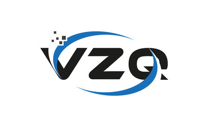 dots or points letter VZQ technology logo designs concept vector Template Element
