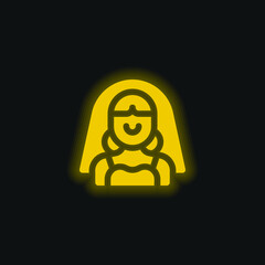 Bride yellow glowing neon icon