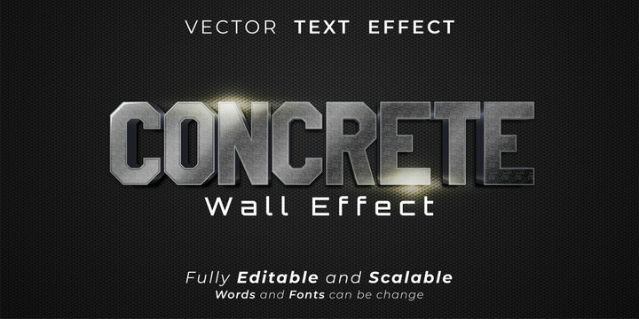 Editable text effect - Concrete wall effect text style concept