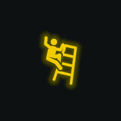 Accident yellow glowing neon icon