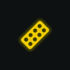 Antibiotics yellow glowing neon icon