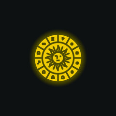 Astrology yellow glowing neon icon