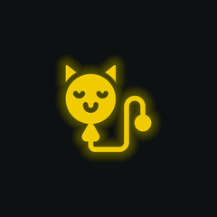 Balloon yellow glowing neon icon