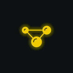 Atoms yellow glowing neon icon