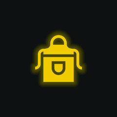 Apron yellow glowing neon icon