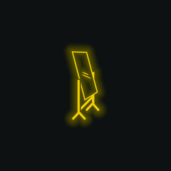 Bedroom Mirror yellow glowing neon icon