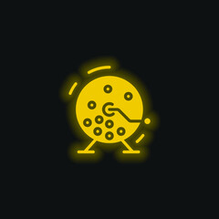 Bingo yellow glowing neon icon