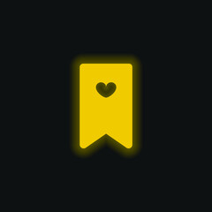 Bookmark yellow glowing neon icon