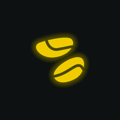 Brazil Nuts yellow glowing neon icon