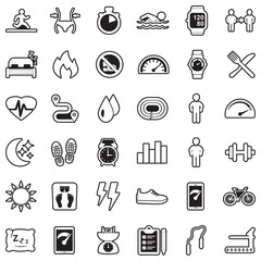 Activity Tracking Icons. Line With Fill Design. Vector Illustration.