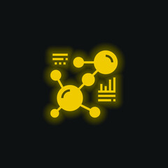 Biology yellow glowing neon icon