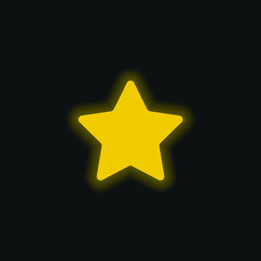 Bookmark Star yellow glowing neon icon