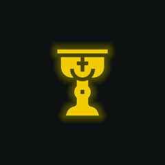 Baptism yellow glowing neon icon
