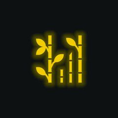 Bamboo yellow glowing neon icon