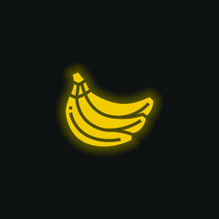 Bananas yellow glowing neon icon