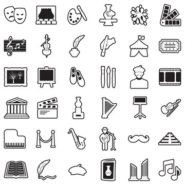 Art Icons. Line With Fill Design. Vector Illustration.