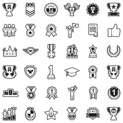 Awards Icons. Line With Fill Design. Vector Illustration.