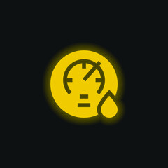 Barometer yellow glowing neon icon