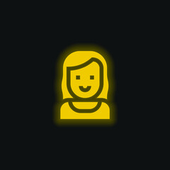 Aunt yellow glowing neon icon