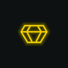 Big Diamond yellow glowing neon icon