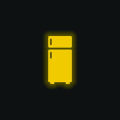 Big Fridge yellow glowing neon icon