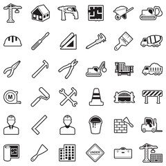 Builder Icons. Line With Fill Design. Vector Illustration.