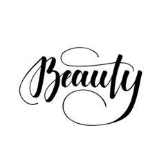 Beauty. Lettering isolated on white background. illustration for cards, posters, print on T-shirts and much more.