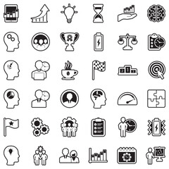 Business Productivity Icons. Line With Fill Design. Vector Illustration.