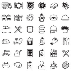 Catering Icons. Line With Fill Design. Vector Illustration.