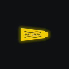 Baby Cream Variant yellow glowing neon icon