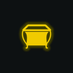 Baby Playpen yellow glowing neon icon