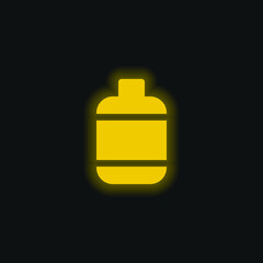 Bottle yellow glowing neon icon