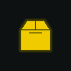 Box yellow glowing neon icon