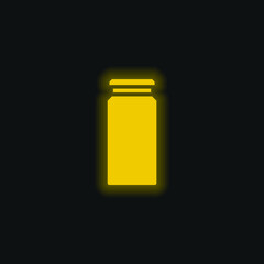 Bottle yellow glowing neon icon