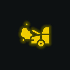 Bonnet yellow glowing neon icon