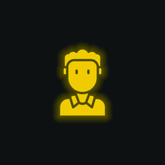Obraz premium Boy yellow glowing neon icon