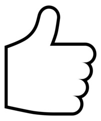 Thumb up hand. Like symbol. Line icon
