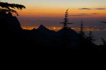 sunset in the mountains